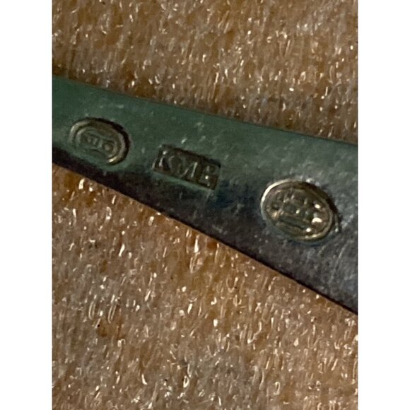 Antique Silver Berry Preserves Etched Floral Spoon Marked Acceptable Condition - Picture 4 of 12